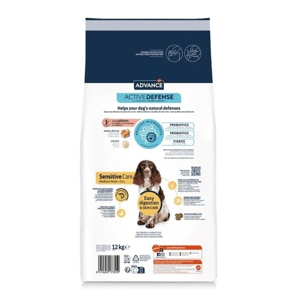 Advance Sensitive Care Somonlu Orta ve Büyük Irk Yetişkin Köpek Maması 12kg — görsel 2