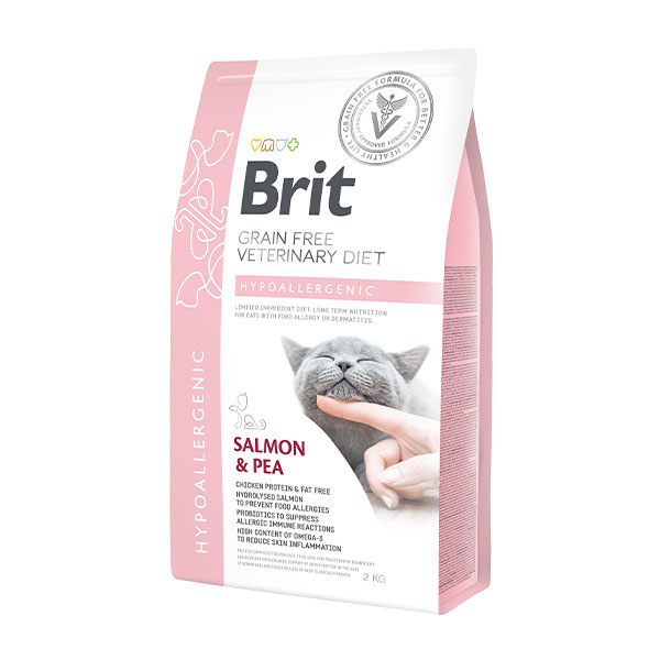 Brit Care Veterinary Diet Hipoalerjenik Cilt Sağlığı Destekleyici Tahılsız Kedi Maması 2kg