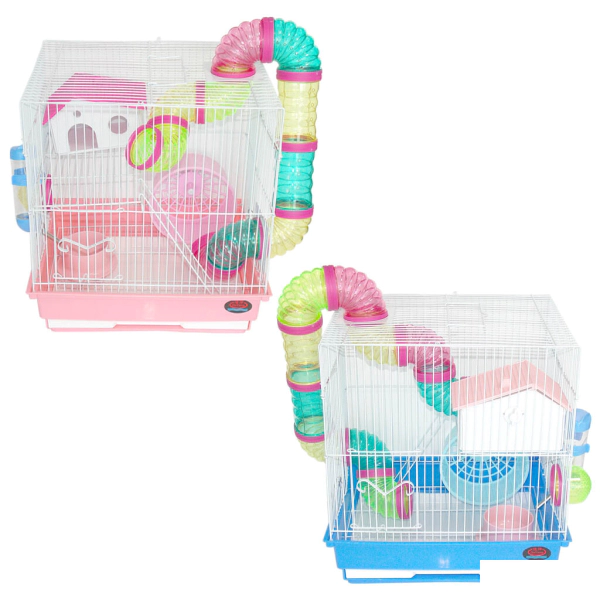 Dayang Borulu Hamster Kafesi Seti 35x28x37cm (Karışık Renkli)