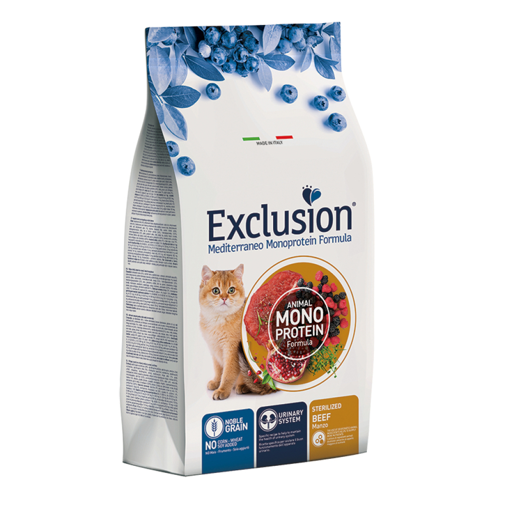 Exclusion Monoprotein Sığır Etli ve Narlı Düşük Tahıllı Kısırlaştırılmış Kedi Maması 12kg — görsel 2