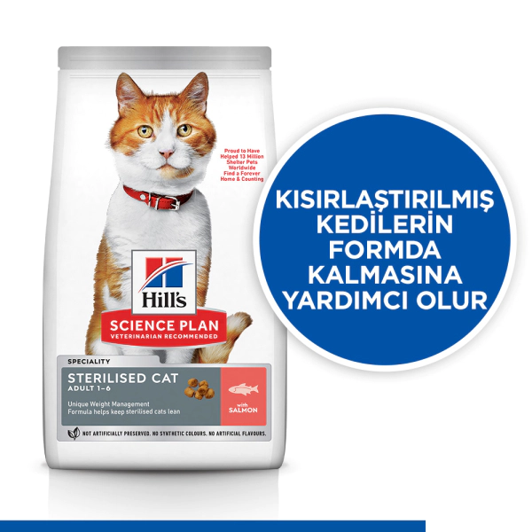 Hill's SCIENCE PLAN Somonlu Kısırlaştırılmış Kedi Maması 1,5kg — görsel 3