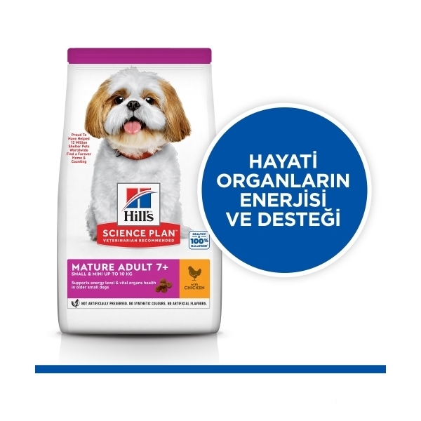Hill's SCIENCE PLAN 7+ Tavuklu ve Hindili Küçük Irk Yaşlı Köpek Maması 1,5kg — görsel 2