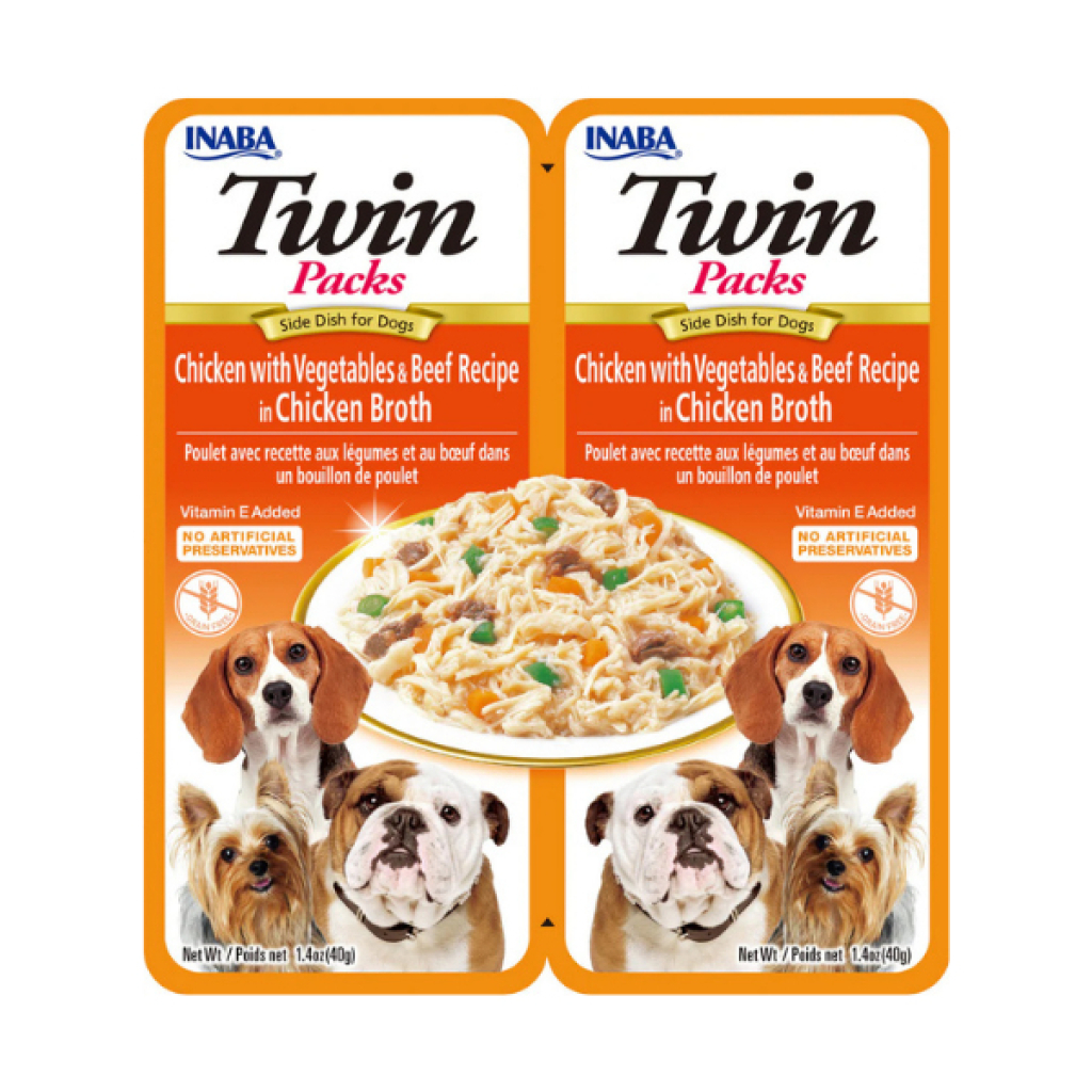 INABA Churu Twin Packs Tavuklu Sebzeli ve Biftekli Köpek Çorbası 40gr (2 Adet)