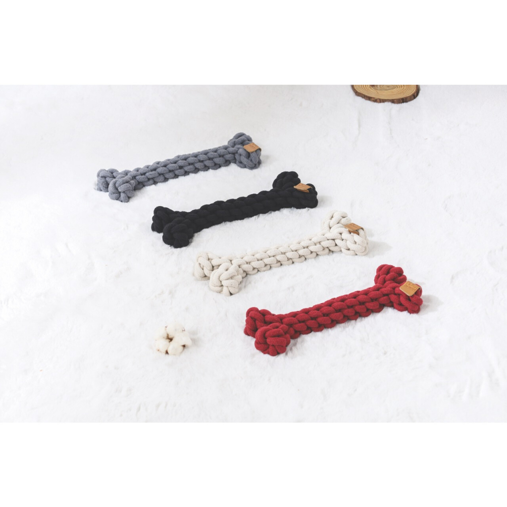 M-Pets Örgü Kemik Köpek Oyuncağı 30cm (Gri) — görsel 2