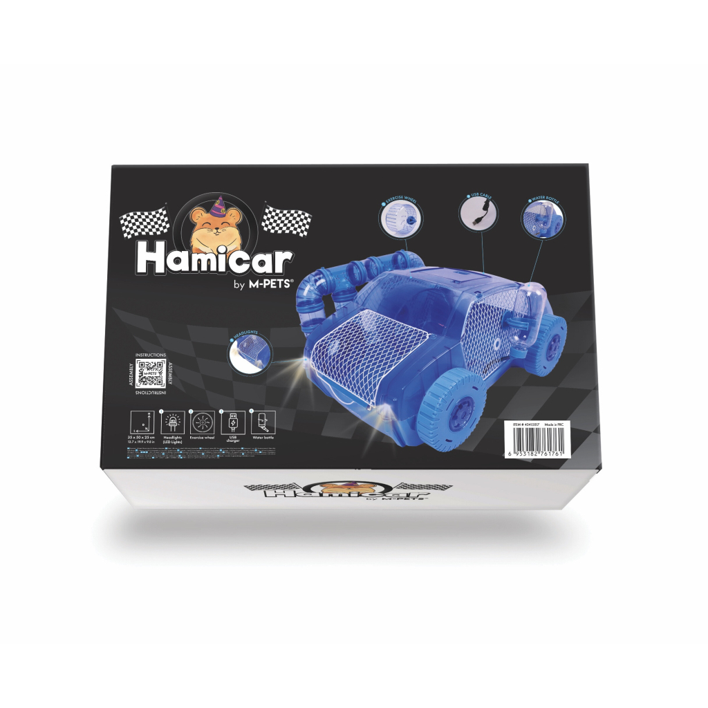 M-Pets Hamicar Araba Şeklinde Hamster Oyun Kafesi 36x50x25cm (Mavi)