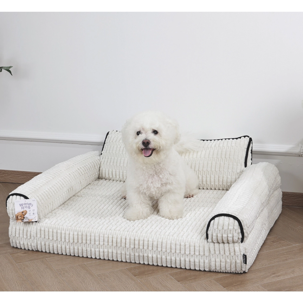 M-Pets Warm Hug Kedi ve Köpekler için Koltuk Şeklinde Yatak 90x70x32cm (Beyaz) [L] — görsel 3