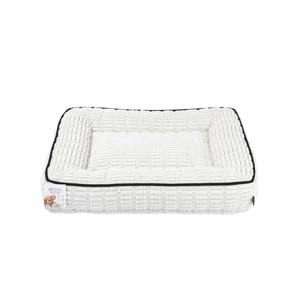 M-Pets Warm Hug Kedi ve Köpek Yatağı 80x65x20cm (Beyaz) [L]