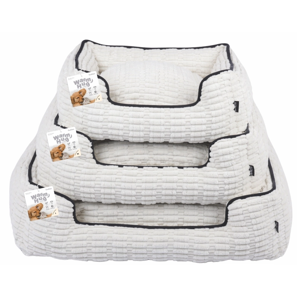 M-Pets Warm Hug Kedi ve Köpek Yatağı 65x55x20cm (Beyaz) [M] — görsel 2