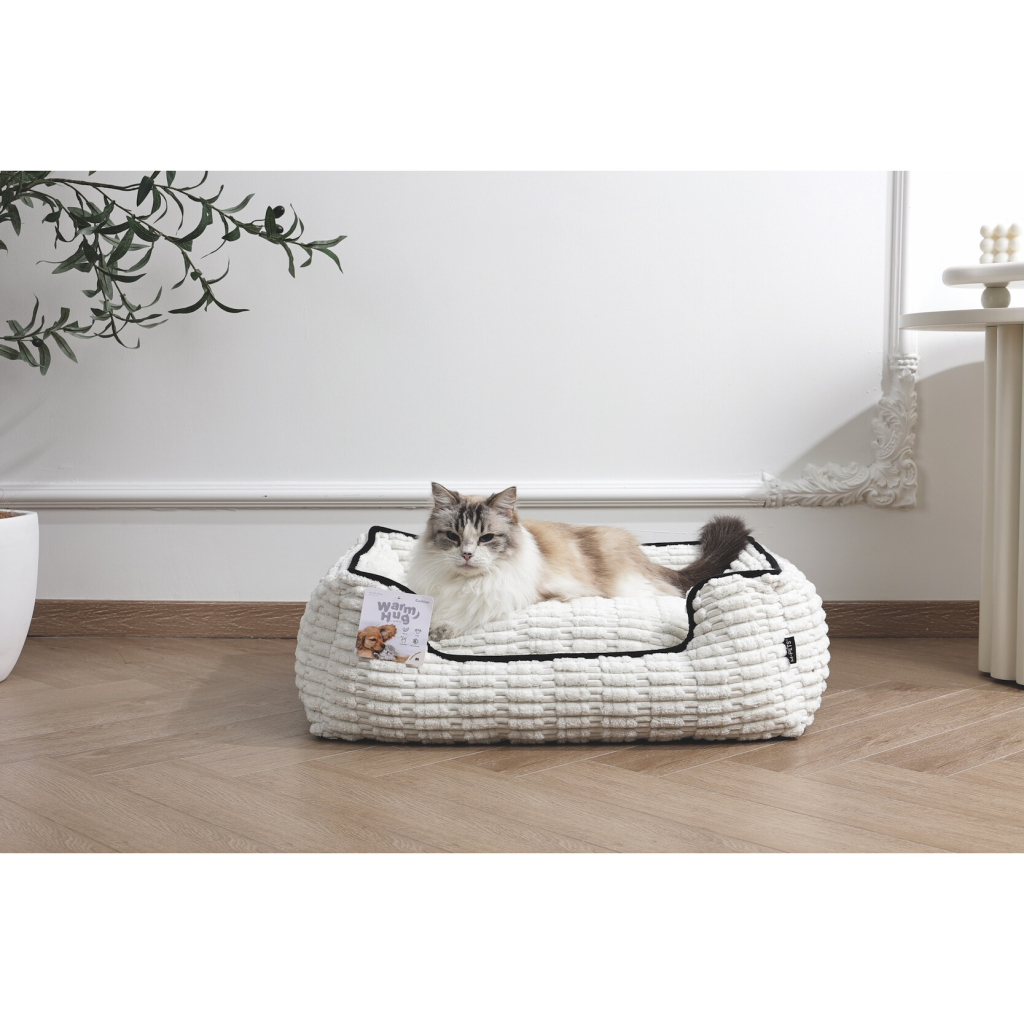M-Pets Warm Hug Kedi ve Köpek Yatağı 65x55x20cm (Beyaz) [M] — görsel 5