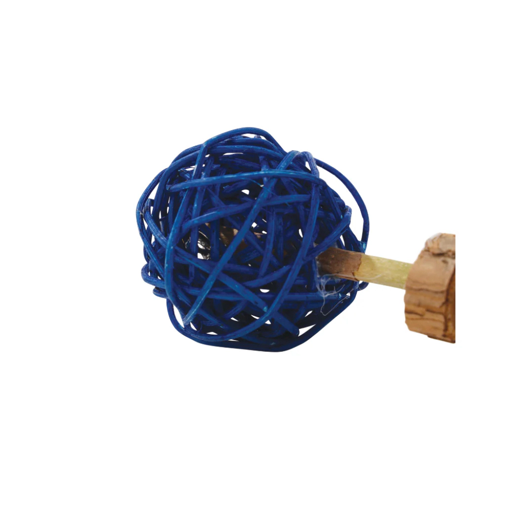 M-Pets Matatabi Çubuklu Top Kedi Oyuncağı 18cm (Mavi) — görsel 3