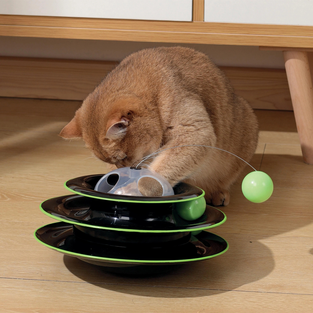 M-Pets Yaylı Dönen Top Kedi Oyuncağı 25cm (Siyah) — görsel 4