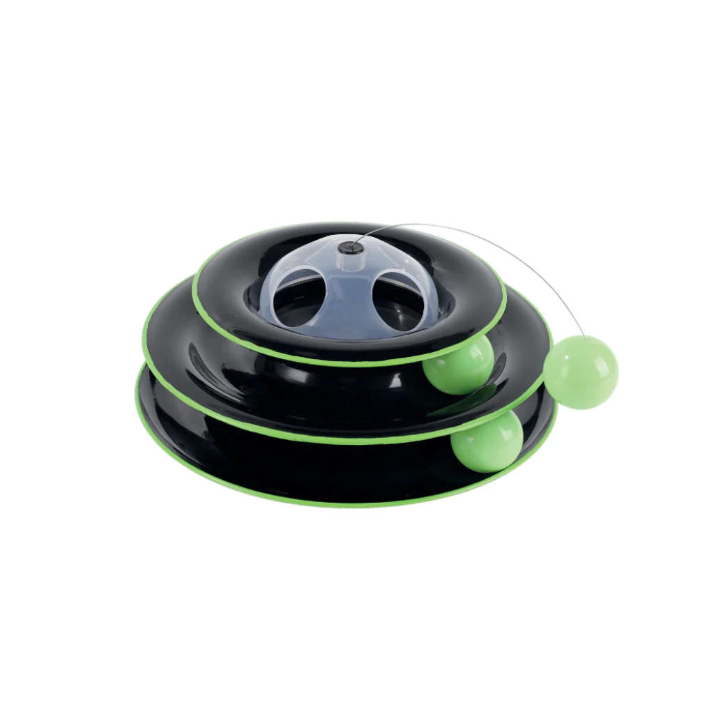 M-Pets Yaylı Dönen Top Kedi Oyuncağı 25cm (Siyah) — görsel 2