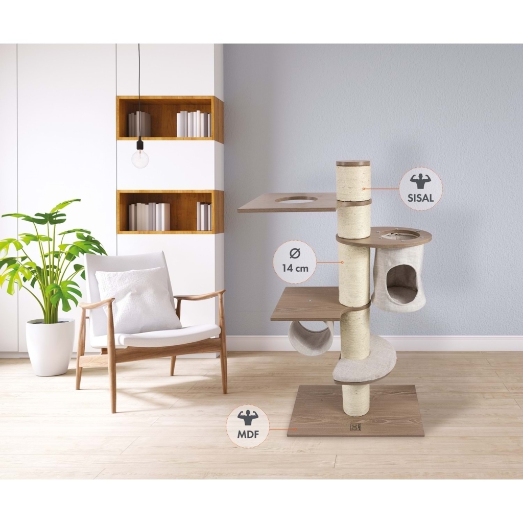 M-Pets Catelite Leonardo Tırmalama Tahtalı Kedi Ağacı 68x40x127cm — görsel 2