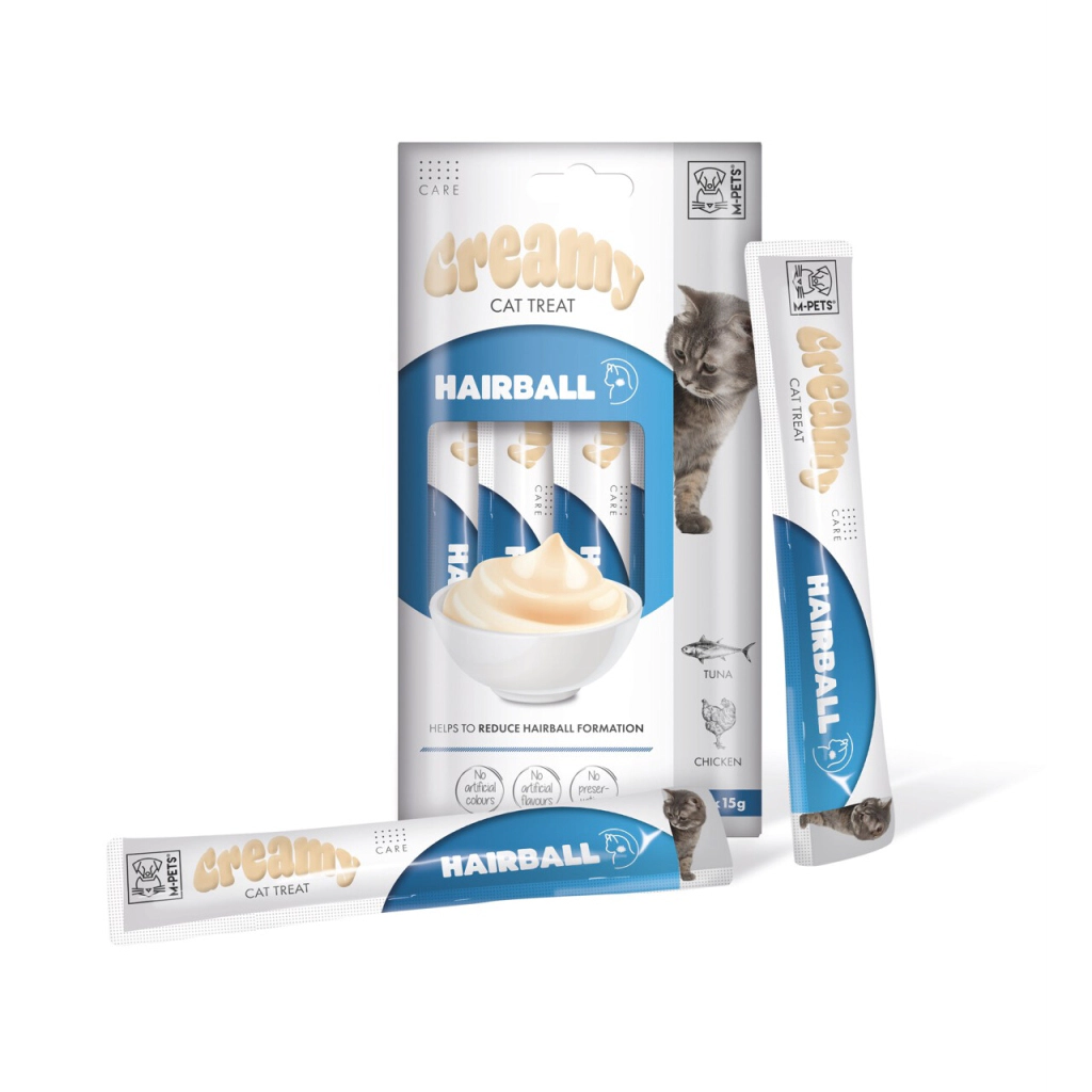 M-Pets Tüy Yumağı Önleyici Krema Kedi Ödül Maması 15gr (4'lü) — görsel 2