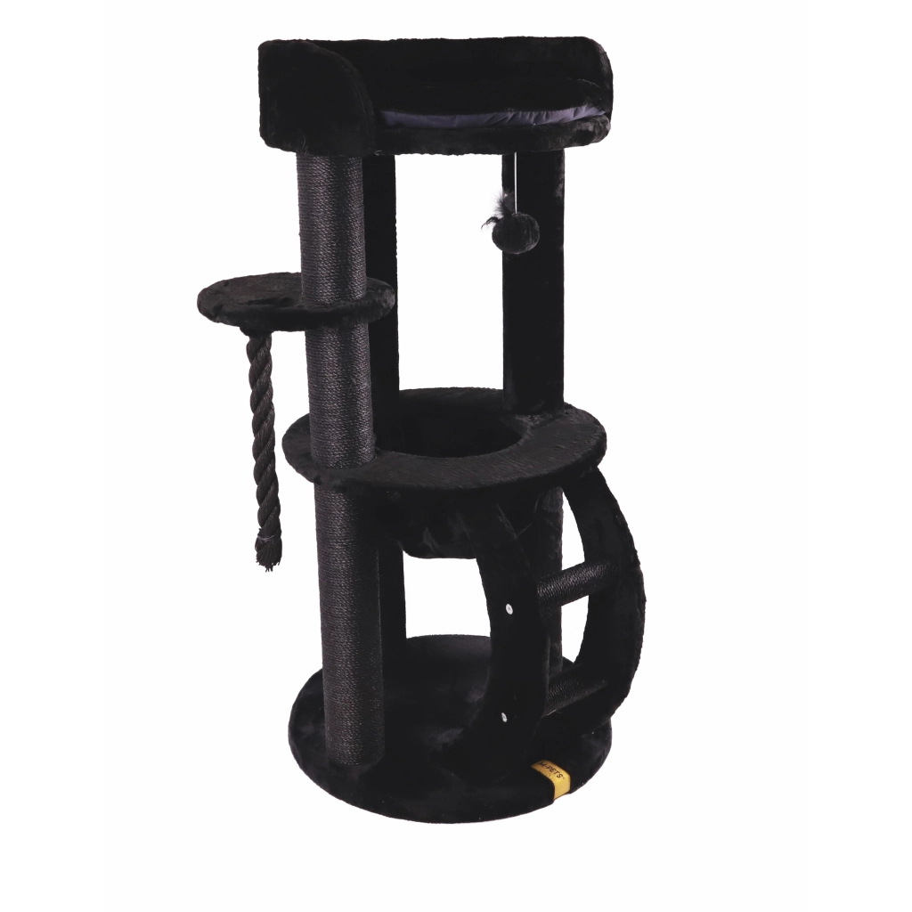 M-Pets Panther Premium Suite Kedi Tırmalama Ağacı 62x62x130cm (Siyah) — görsel 3