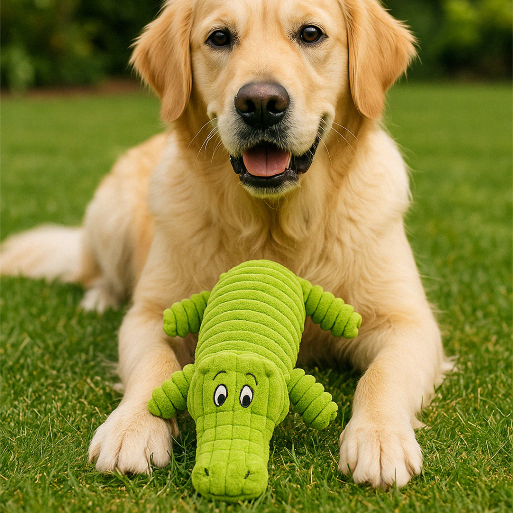 M-Pets Peluş Timsah Köpek Oyuncağı 32x17x9cm (Yeşil) — görsel 3