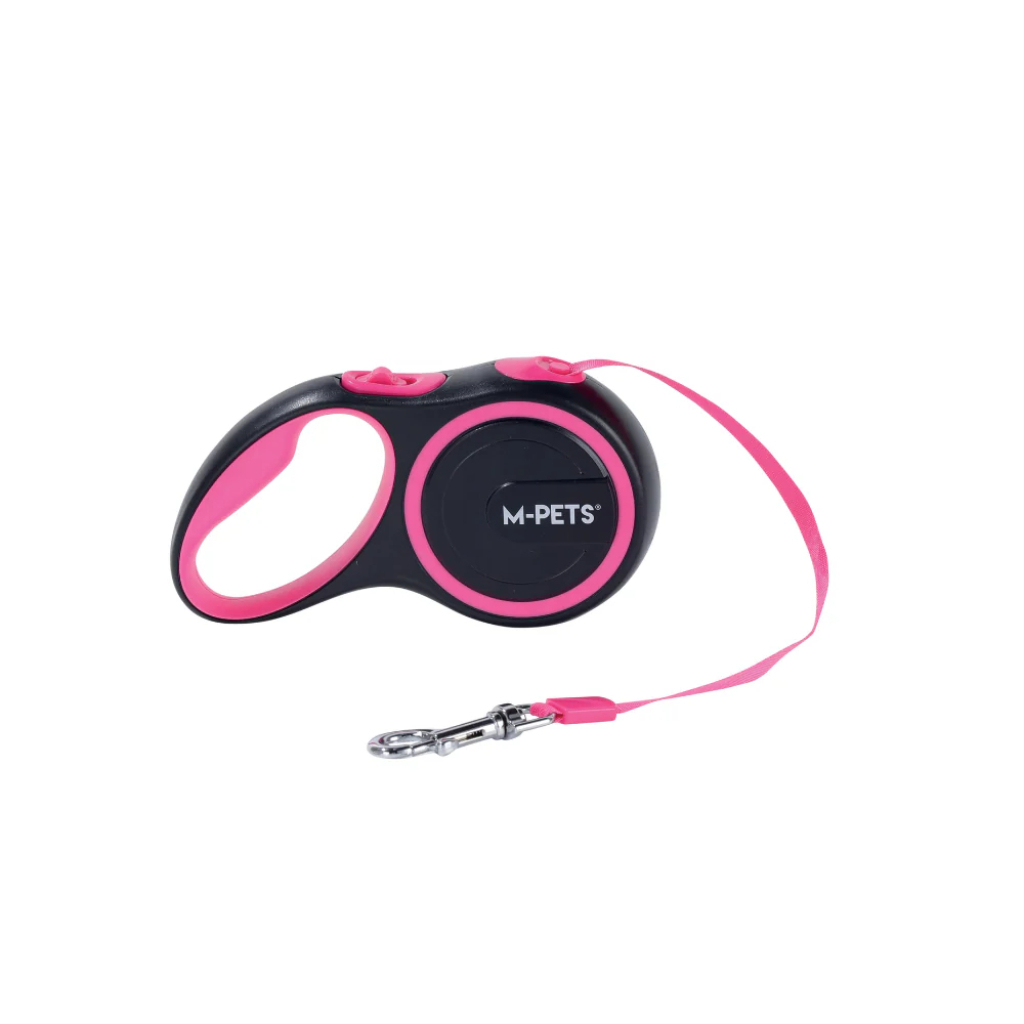 M-Pets Liberty Otomatik Şerit Gezdirme Kayışı 5m (Pembe) [M]
