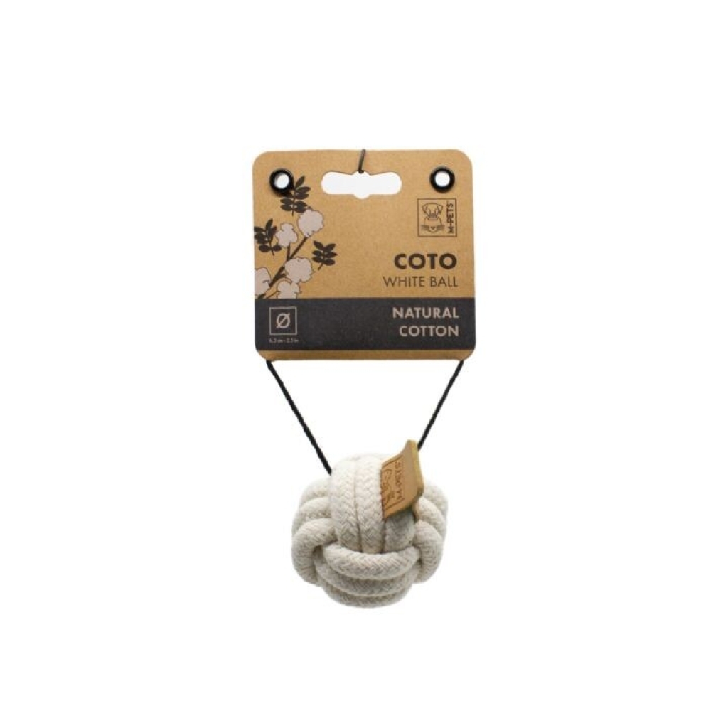 M-Pets Örgü Top Köpek Oyuncağı 6,5cm (Beyaz)