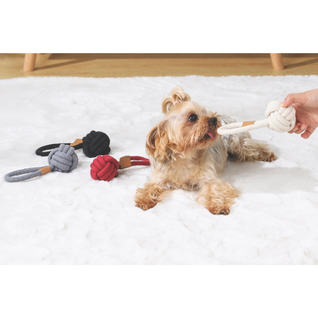 M-Pets Örgü Top Köpek Oyuncağı 6,5cm (Beyaz) — görsel 3
