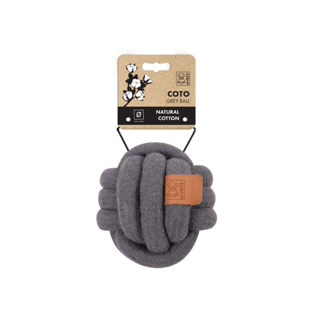 M-Pets Örgü Top Köpek Oyuncağı 6,5cm (Gri) — görsel 2