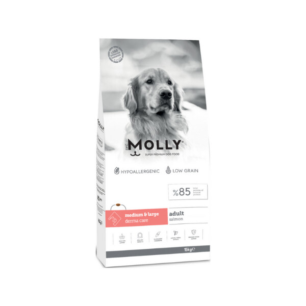 Molly Hipoalerjenik Derma Care Somonlu Büyük Irk Yetişkin Köpek Maması 15kg