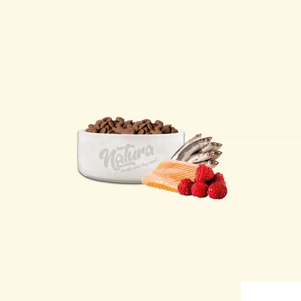 Natura Somonlu Hamsili ve Yaban Mersinli Düşük Tahıllı Kısırlaştırılmış Kedi Maması 2kg — görsel 2