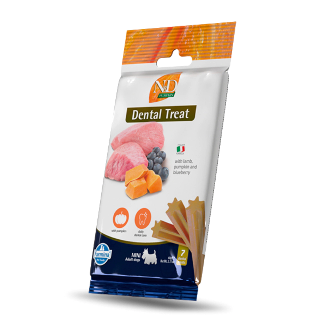N&D Pumpkin Kuzulu Bal Kabaklı ve Yaban Mersinli Küçük Irk Yetişkin Köpek Ödül Maması 60gr (7'li)