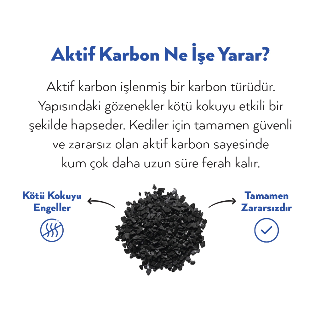 Petlebi Aktif Karbonlu Parfümsüz İnce Taneli Topaklanan Bentonit Kedi Kumu 10lt — görsel 3