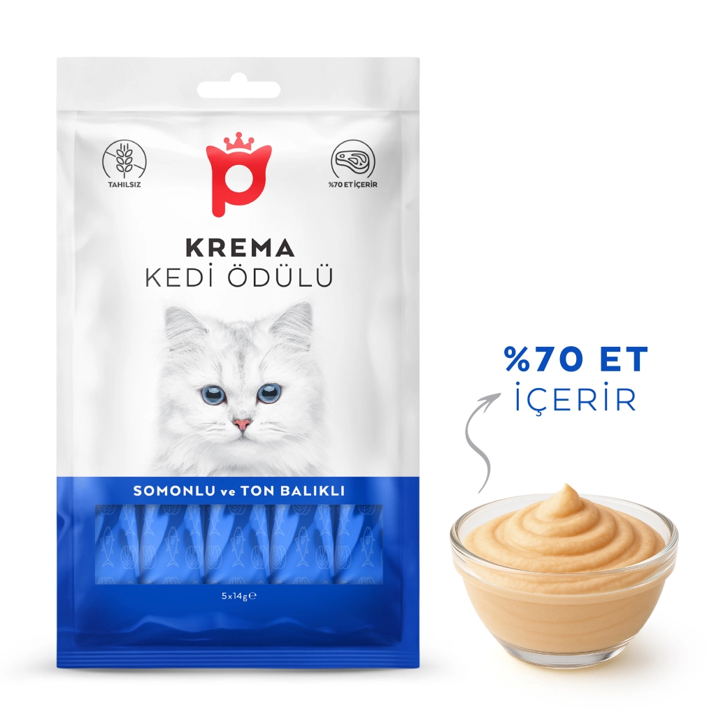 Petlebi Somonlu ve Ton Balıklı Krema Kedi Ödül Maması 14gr (20 Adet) — görsel 2
