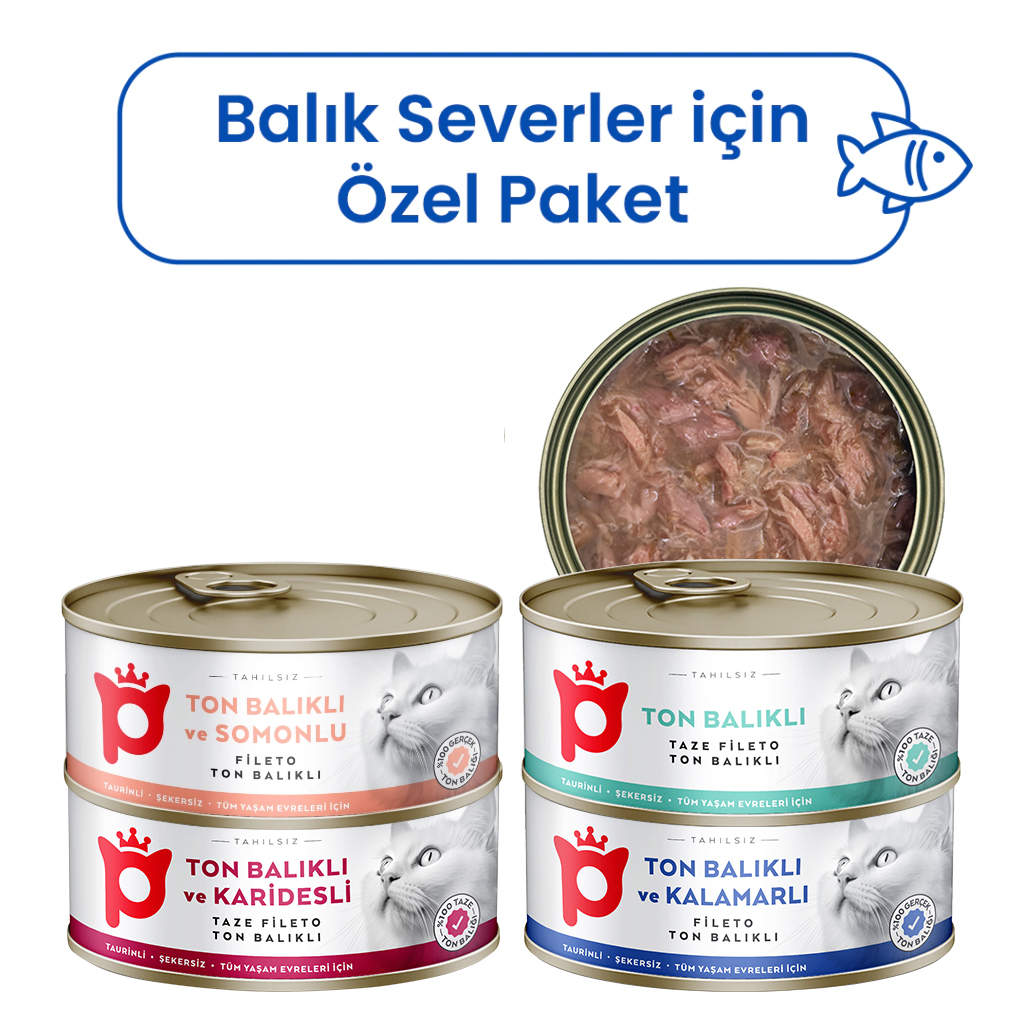 Petlebi Sos İçinde Fileto Etli Özel Balık Serisi Karışık Çeşitli Kedi Konservesi 70gr (4 Adet)