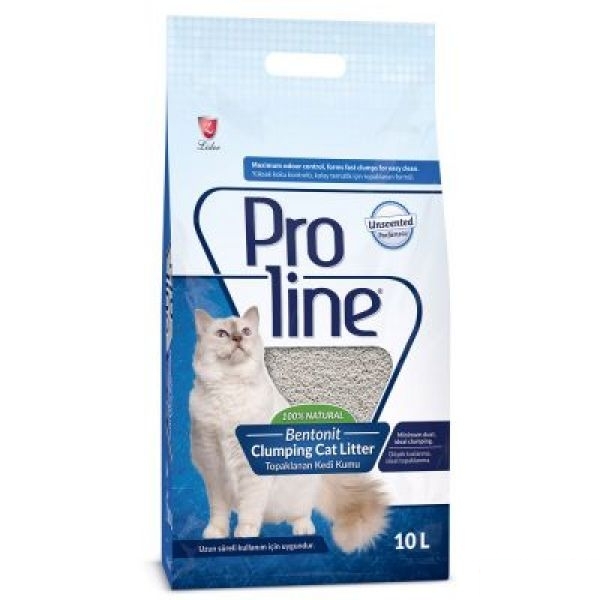 Proline Süper Topaklanan İnce Taneli Parfümsüz Bentonit Kedi Kumu 10lt