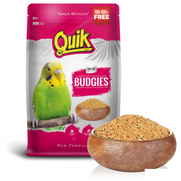 Quik Muhabbet Kuşu Yemi 750gr + 250gr HEDİYE!