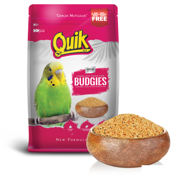 Quik Muhabbet Kuşu Yemi 400gr + 100gr HEDİYE!