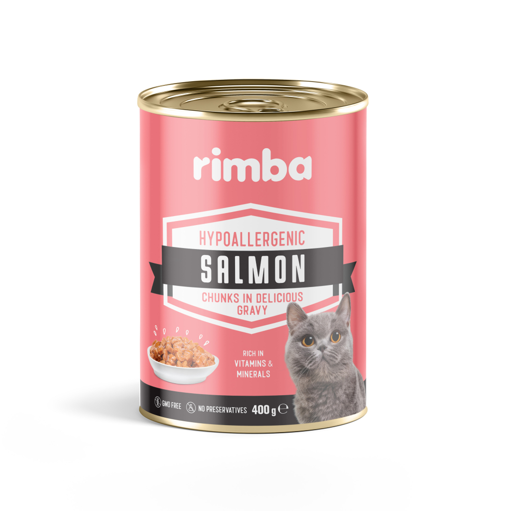Rimba Sos İçinde Parçalı Somon Balıklı Kedi Konservesi 400gr — görsel 3