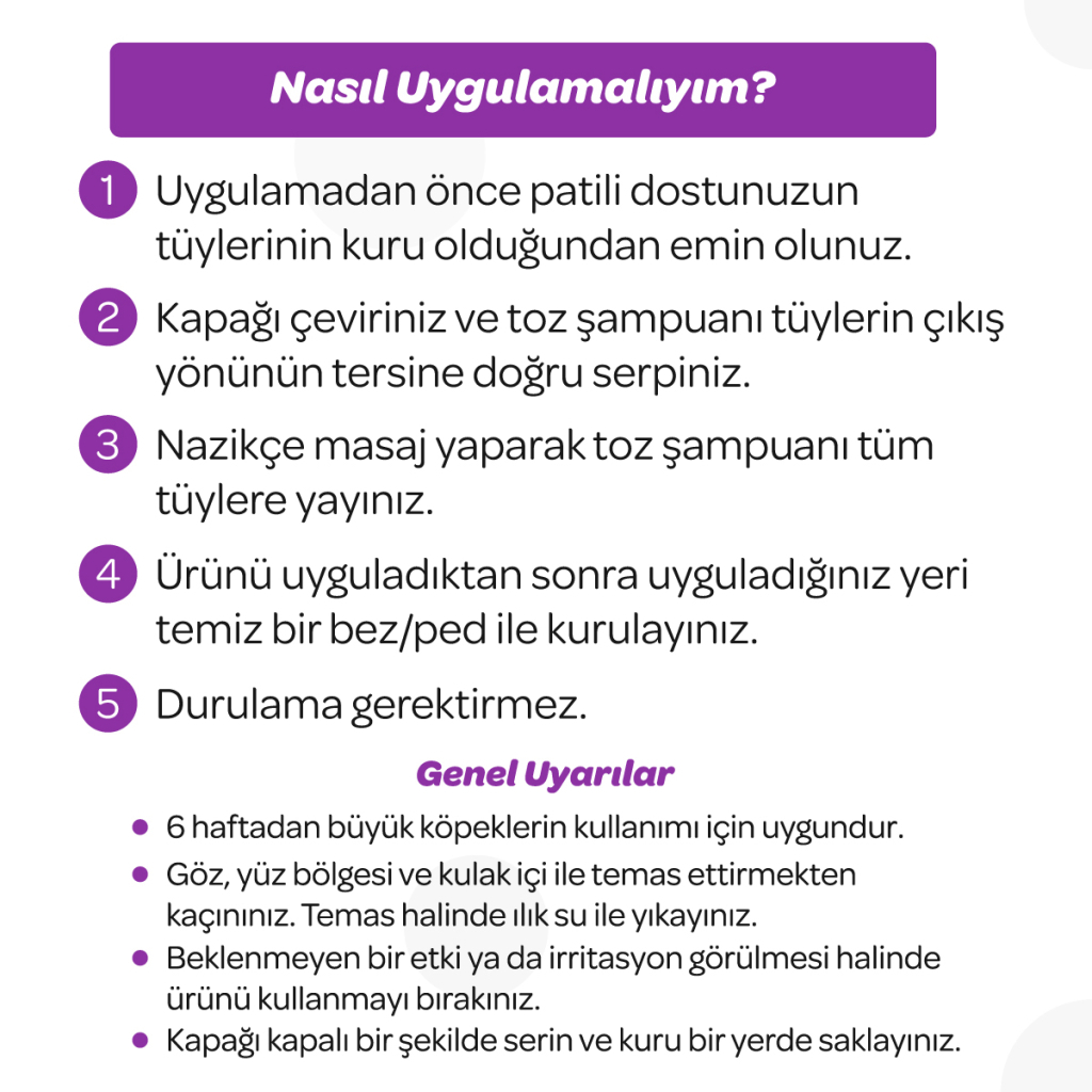 Vet's Plus Kedi ve Köpekler İçin Lavanta ve Biberiye Özlü Toz Şampuan 150gr — görsel 6