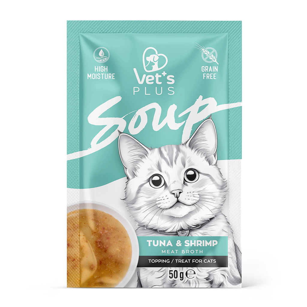 Vet's Plus Karışık Çeşitli Tahılsız Kedi Çorbası 50gr (4 Adet) — görsel 5