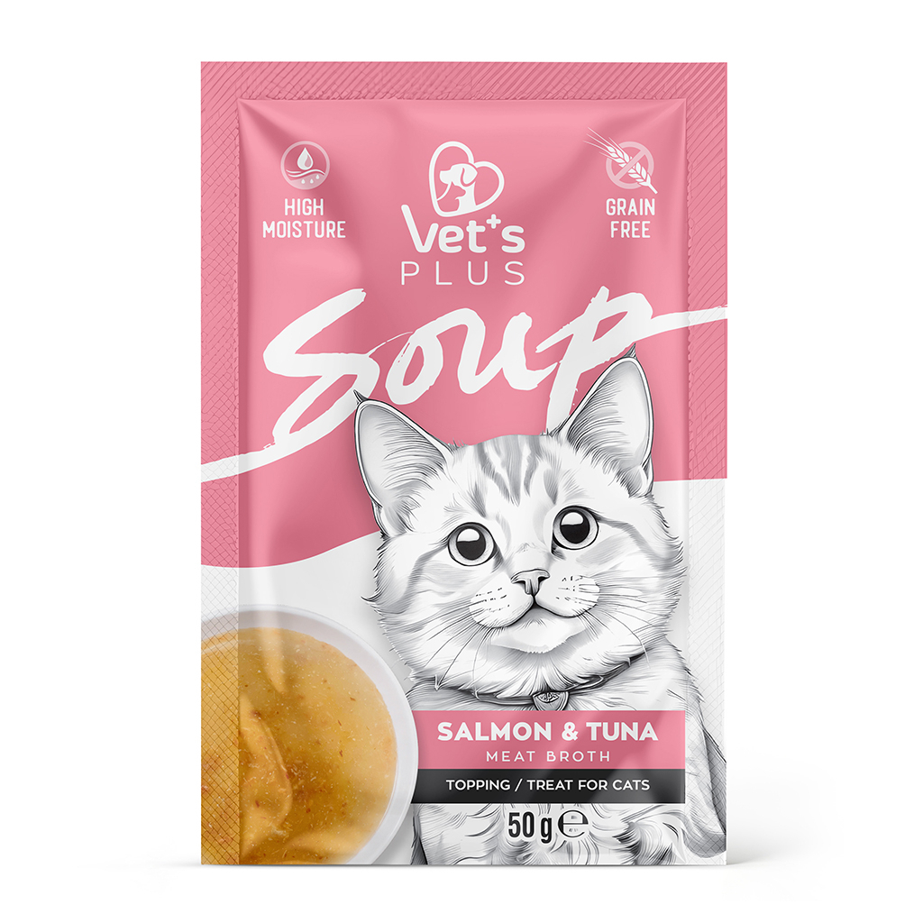Vet's Plus Karışık Çeşitli Tahılsız Kedi Çorbası 50gr (12 Adet) — görsel 6