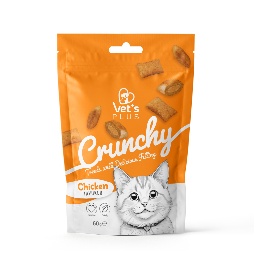 Vet's Plus Crunchy İçi Dolgulu Karışık Çeşitli Kedi Ödül Bisküvisi 60gr (6 Adet) — görsel 4
